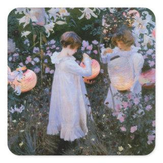 Carnation, Lily, Lily, Rose Square Sticker
