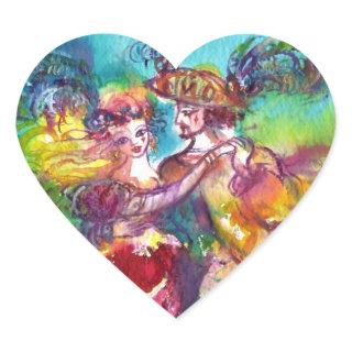 CARNIVAL DANCE Venetian Masquerade Ball Heart Sticker