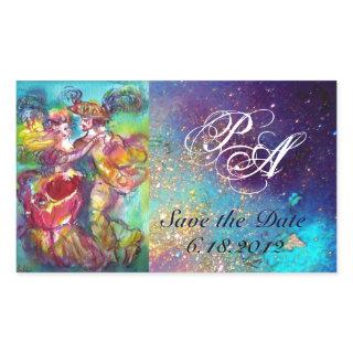 CARNIVAL DANCE / Venetian Masquerade Ball Monogram Rectangular Sticker