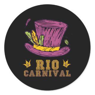Carnival Rio De Janeiro Brazil Classic Round Sticker