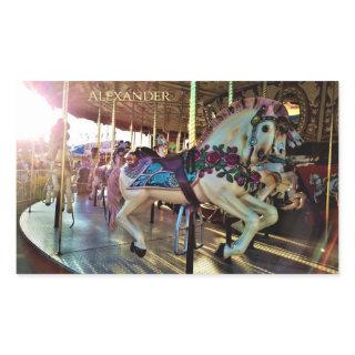Carnival State Fair Merry-Go-Round Carousel Horse Rectangular Sticker