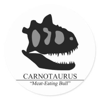 Carnotaurus Skull Classic Round Sticker