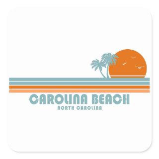 Carolina Beach North Carolina Sun Palm Trees Square Sticker