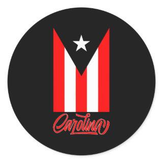 Carolina Puerto Rico Flag S Classic Round Sticker