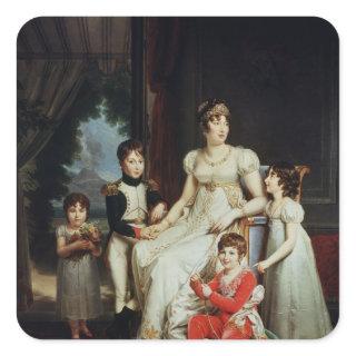 Caroline Bonaparte  and her Children Square Sticker