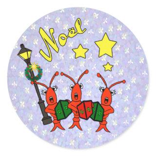 Caroling Crawfish (Lobster) Noel Stickers