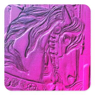 Carousel Horse Art Square Sticker
