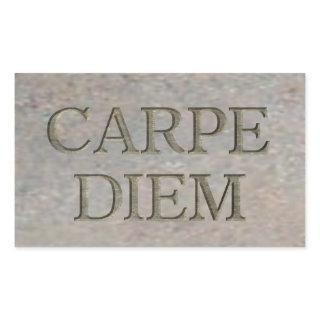 Carpe Diem Stone rectangle stickers