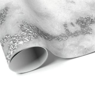 Carrara Marble White Gray Silver Strokes Minimal