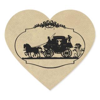 Carriage Ride With Cupid Apparel and Gifts Heart Sticker
