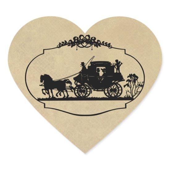 Carriage Ride With Cupid Apparel and Gifts Heart Sticker