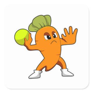 Carrot at Handball player with Handball Square Sticker