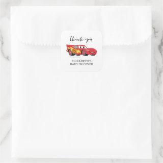 Cars - Lightning McQueen Baby Shower - Thank You Square Sticker