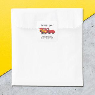 Cars - Lightning McQueen Baby Shower - Thank You Square Sticker