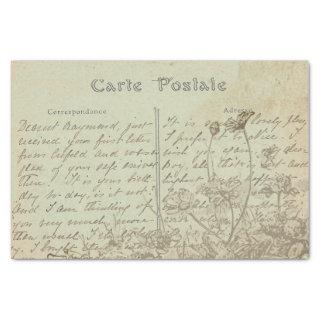 Carte Postale English Script Vintage Wildflower Tissue Paper