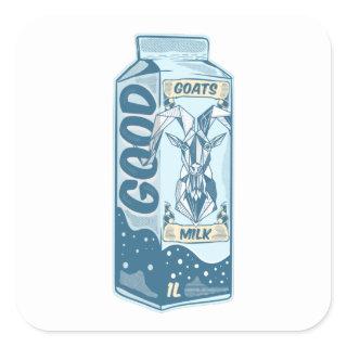 Carton of goat milk square sticker