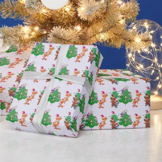 Cartoon Animals Dancing Around the Christmas Tree