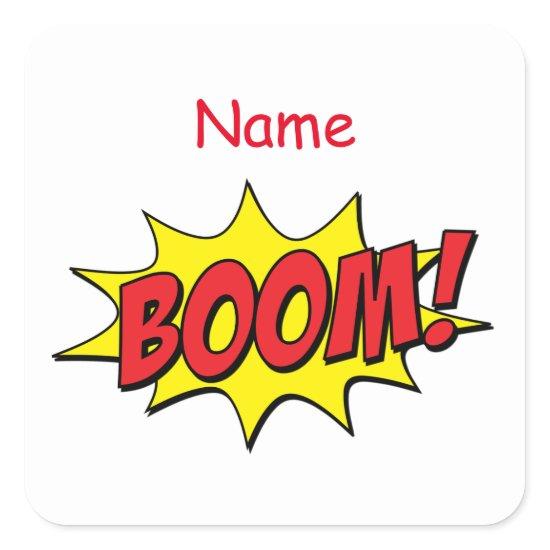 Cartoon Boom Thunder_Cove Square Sticker