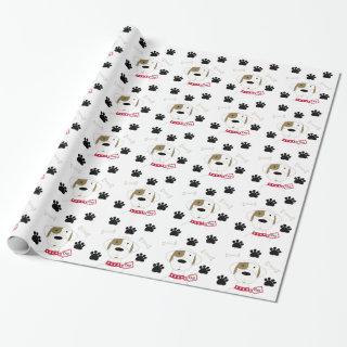 Cartoon Dog with Paw Prints