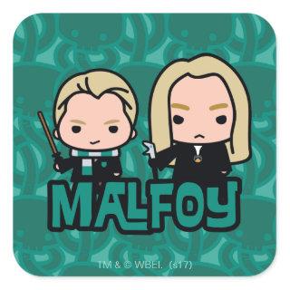 Cartoon Draco and Lucius Malfoy Character Art Square Sticker