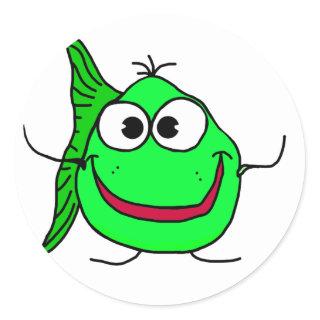 Cartoon fish classic round sticker