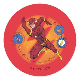 Cartoon Flash Laboratory Running Graphic Classic Round Sticker
