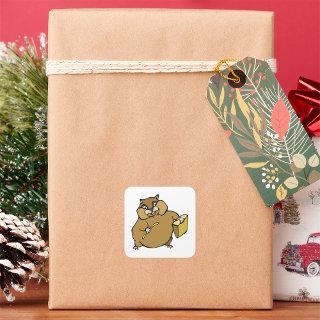 Cartoon Hamster Square Sticker