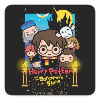 Cartoon Harry Potter and the Sorcerer's Stone Square Sticker