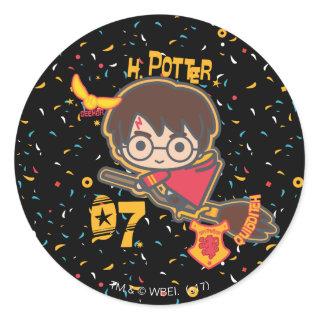 Cartoon Harry Potter Quidditch Seeker Classic Round Sticker