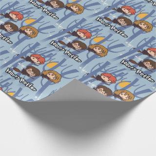 Cartoon Harry, Ron, & Hermione Flying In Woods