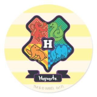 Cartoon Hogwarts Crest Classic Round Sticker