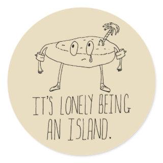 Cartoon Island Classic Round Sticker