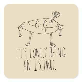 Cartoon Island Square Sticker