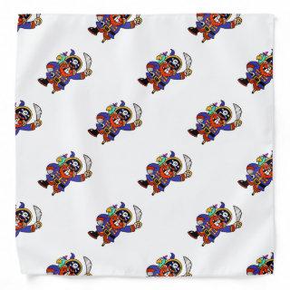Cartoon Pirate With Peg Leg And Sword Bandana