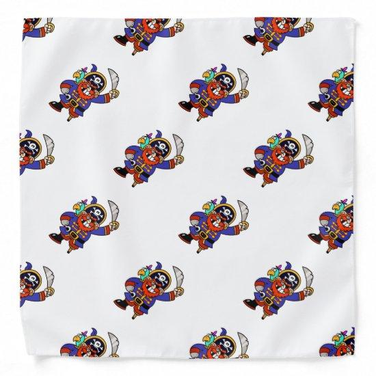 Cartoon Pirate With Peg Leg And Sword Bandana