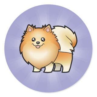 Cartoon Pomeranian Classic Round Sticker