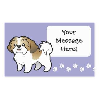 Cartoon Shih Tzu (puppy cut) Rectangular Sticker