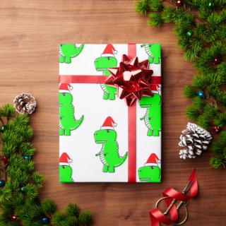Cartoon T Rex Cute Dino Santas Christmas Hat