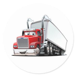Cartoon truck classic round sticker