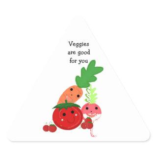 Cartoon Vegetables Triangle Sticker