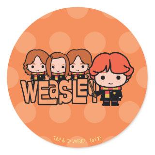 Cartoon Weasley Siblilings Graphic Classic Round Sticker