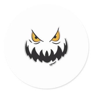 Carved Evil Grinning pumpkin face Evil Smile Part Classic Round Sticker
