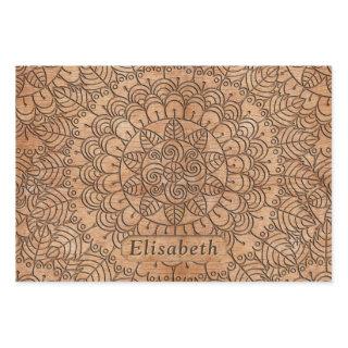 Carved Wood Floral Circles Mandala Personalized  Sheets