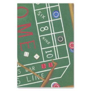 Casino Craps Table with Chips and Dice Tissue Paper