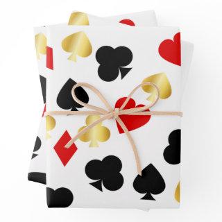 Casino Red, Black and Gold Card Suit Gambling     Sheets