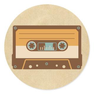 Cassette Tape Analog Design Classic Round Sticker