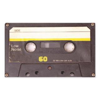 Cassette Tape Black Rectangular Stickers