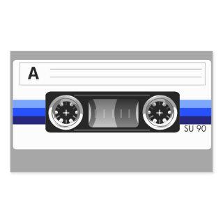 Cassette tape blue label sticker