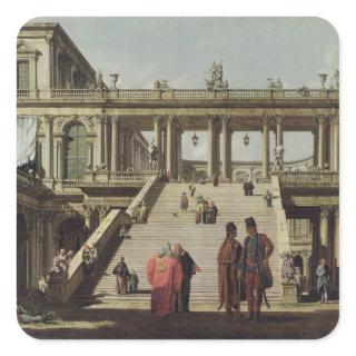Castle Courtyard, 1762 Square Sticker