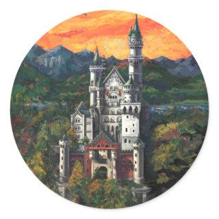 Castle Schloss Neuschwanstein Classic Round Sticker